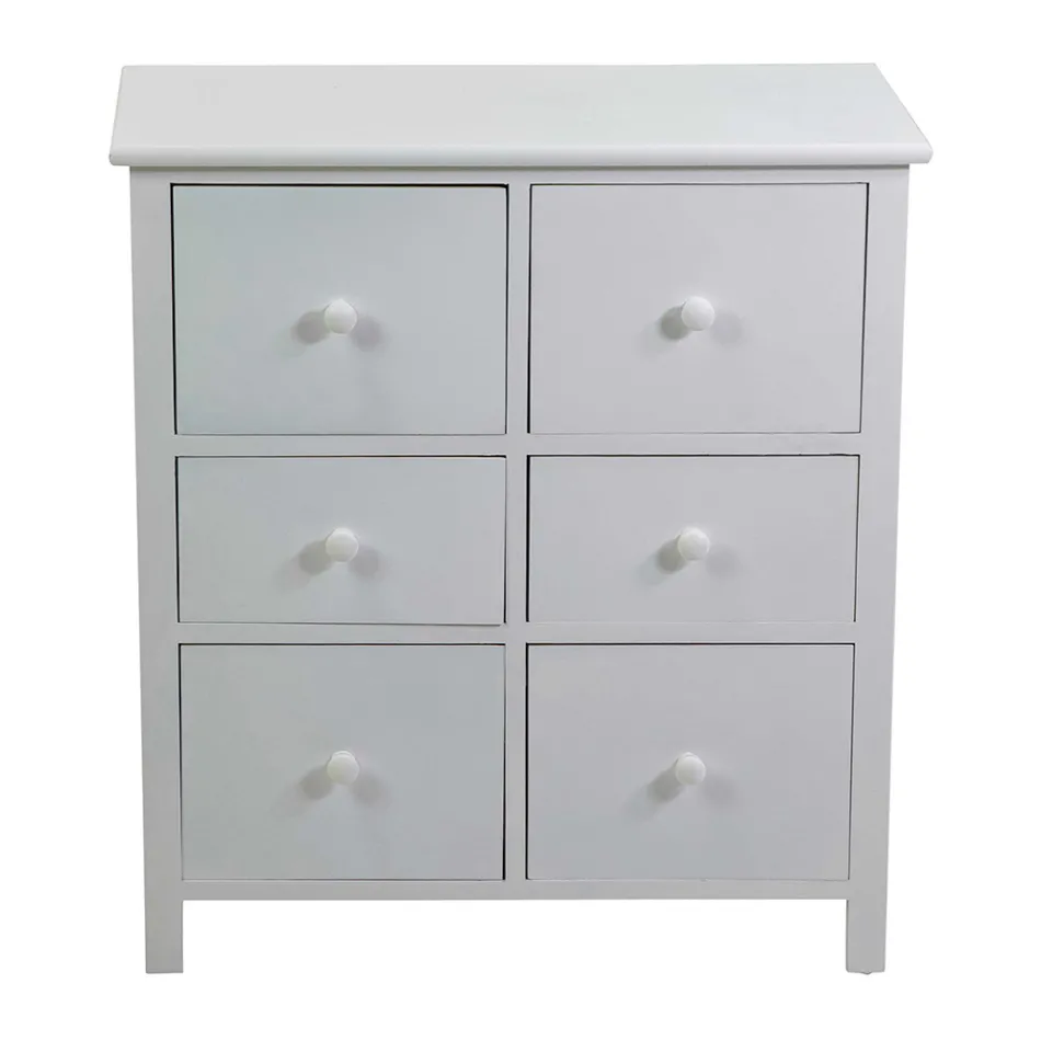 Armario de interior de madera con 6 cajones - Medusa Viadurini