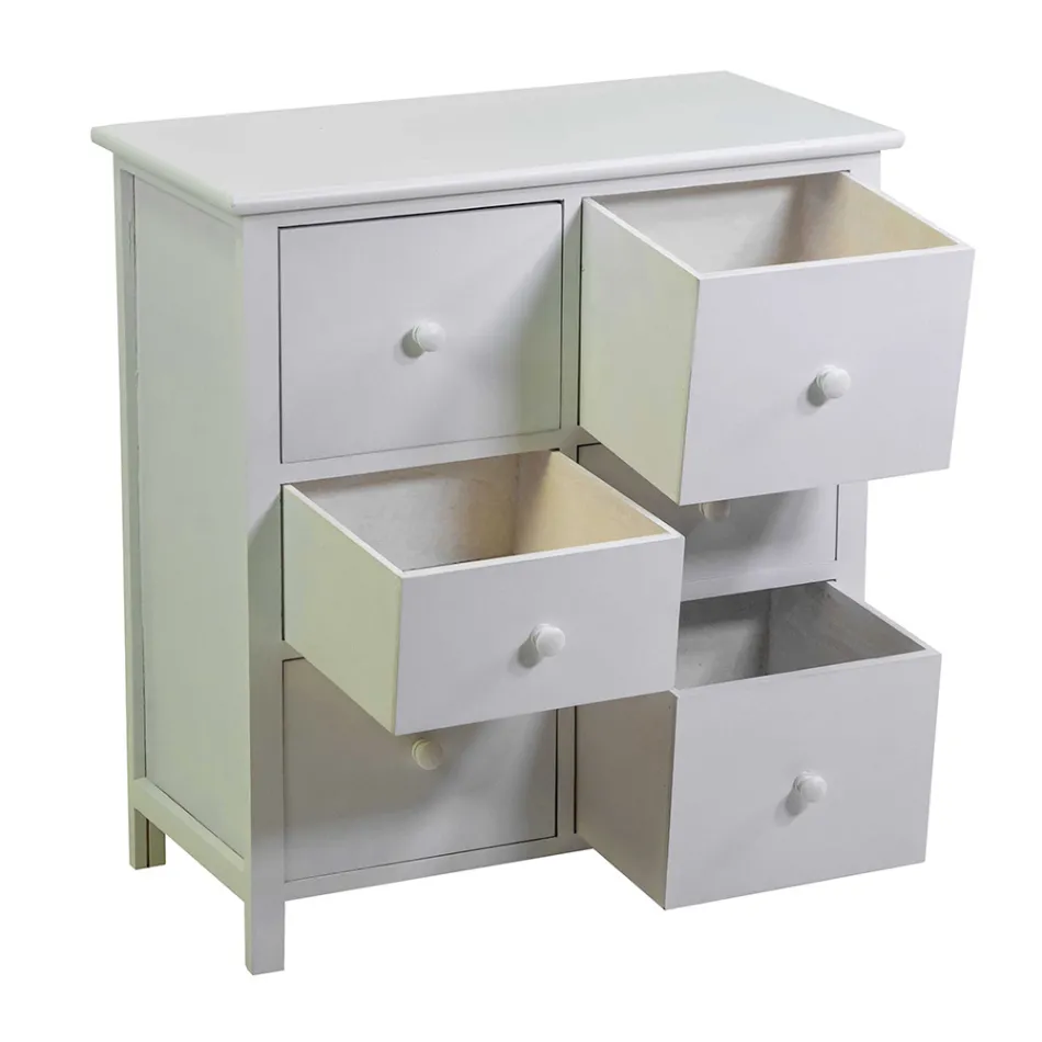 Armario de interior de madera con 6 cajones - Medusa Viadurini