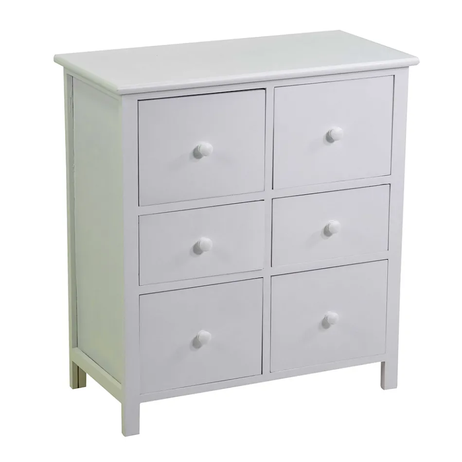 Armario de interior de madera con 6 cajones - Medusa Viadurini