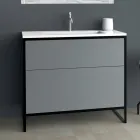 Muebles de baño de diseño de lujo en madera de 90 cm Made in Italy - Cizco Viadurini
