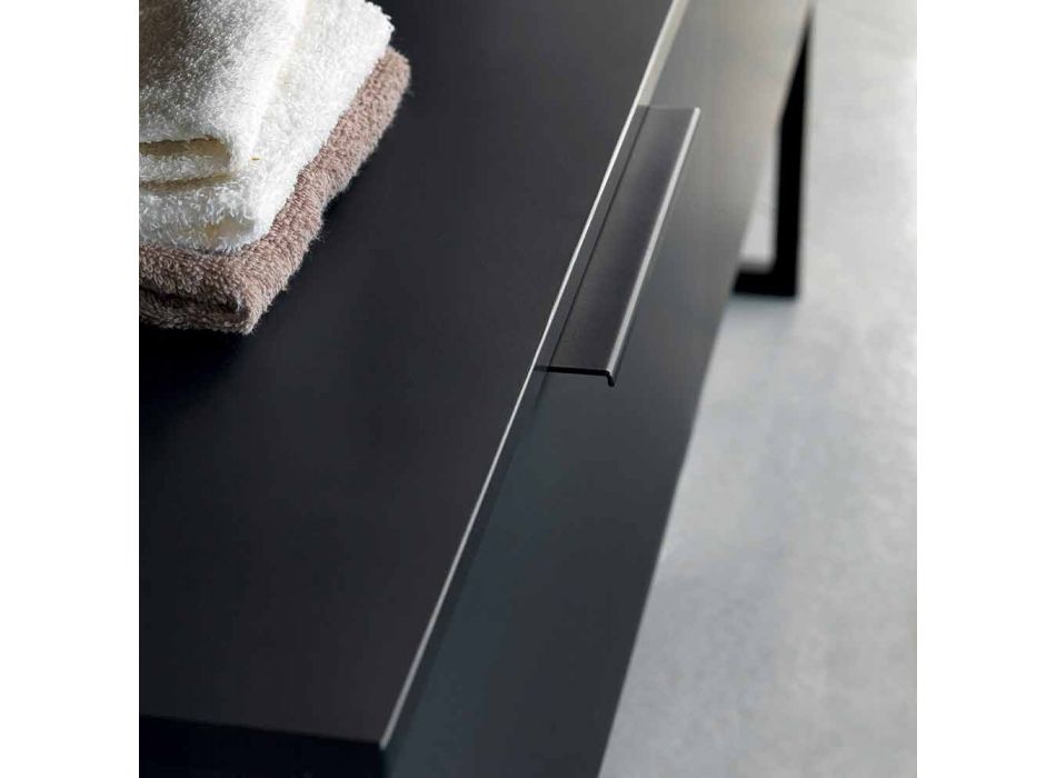 Muebles de baño de diseño moderno de lujo en madera natural y negro - Alide Viadurini