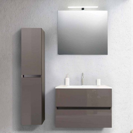 Muebles de baño suspendidos en Mdf lacado Made in Italy - Becky Viadurini