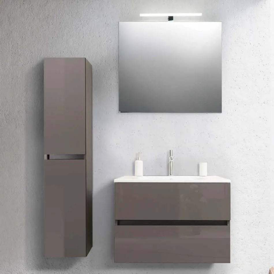 Muebles de baño suspendidos en Mdf lacado Made in Italy - Becky Viadurini