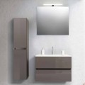 Mueble de baño 80 cm, Lavabo, Mirron y Columna Cruda - Becky