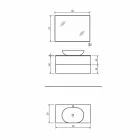 Mueble Baño Suspendido Base 2 Cajones, Lavabo y Espejo, Precious - Renga Viadurini