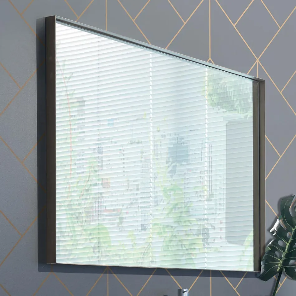 Mueble de baño suspendido en madera, metal y cerámica L96 cm, Precious - Renga Viadurini