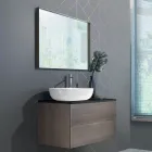Mueble de baño suspendido en madera, metal y cerámica L96 cm, Precious - Renga Viadurini