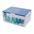 Gafas de color azul moderno 6 piezas de servicio de agua - Mazara Viadurini