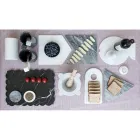 Mortero en mármol blanco de Carrara con mortero de madera Made in Italy - Winda Viadurini