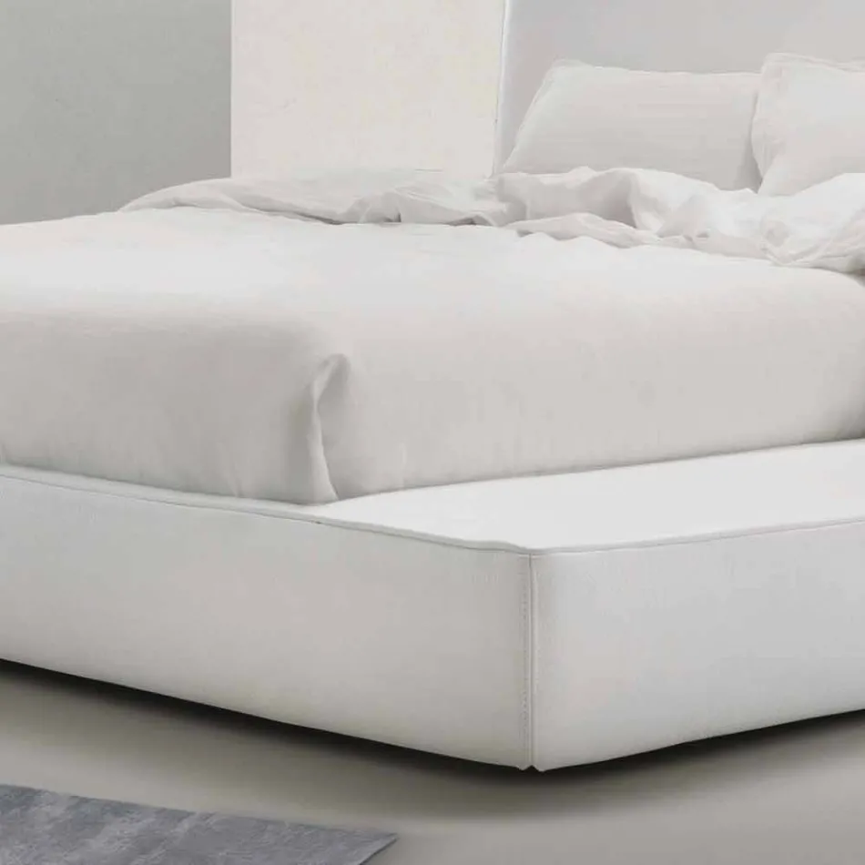 Cama doble de cuero acolchado My Home Long Island fabricada en Italia Viadurini