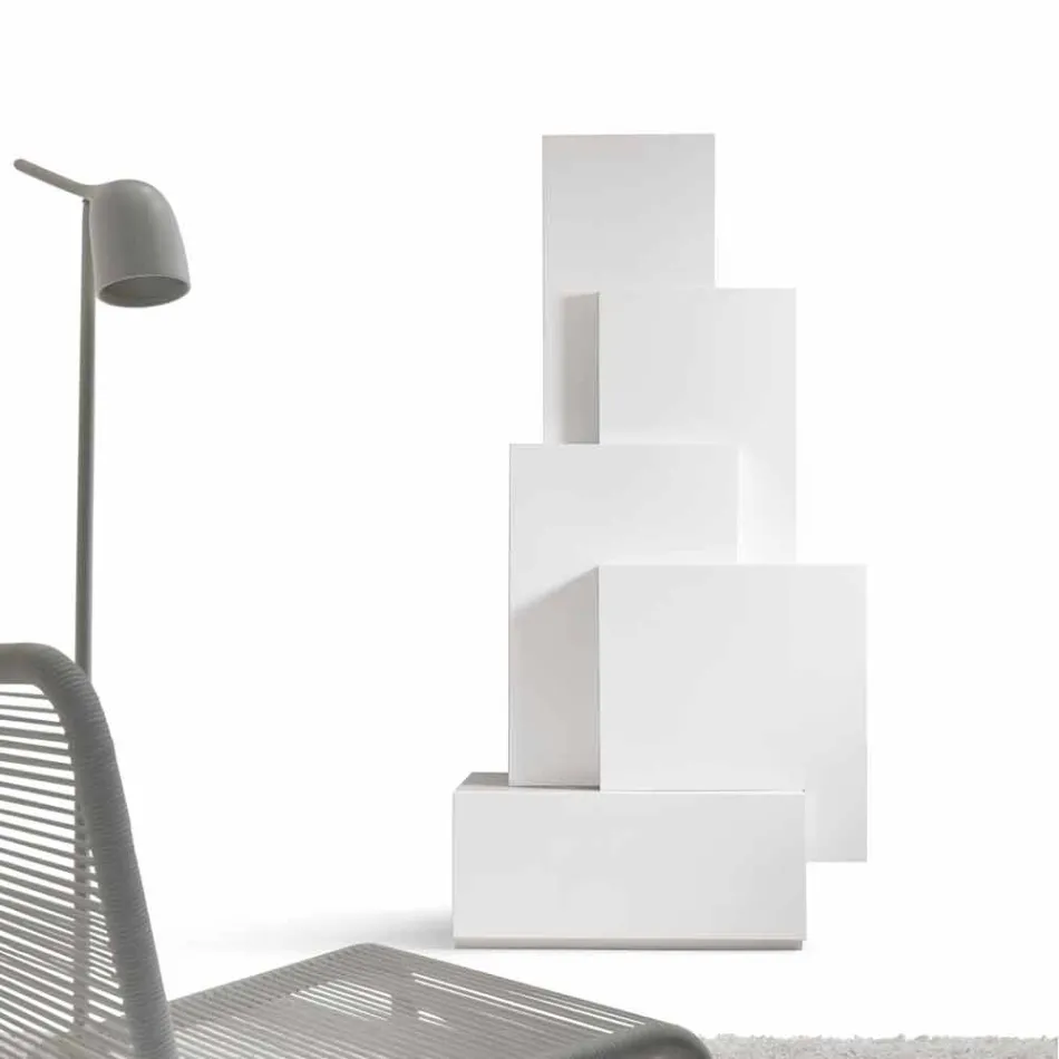 My Home Tetris torre de sala de estar móvil diseño MDF H196cm made in Italy Viadurini