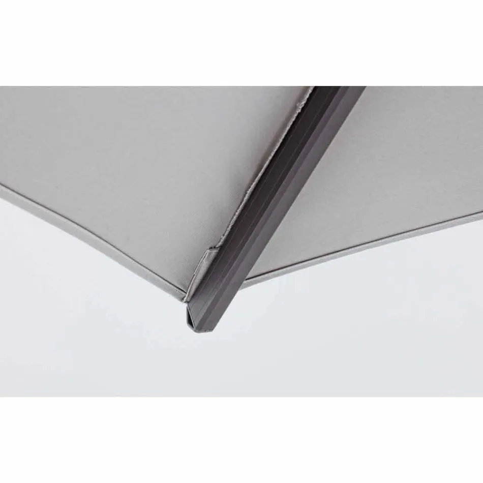 Paraguas de exterior 3x3 con tela gris claro y estructura de antracita - Dalton Viadurini