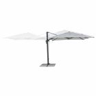 Paraguas de exterior 3x3 con tela gris claro y estructura de antracita - Dalton Viadurini