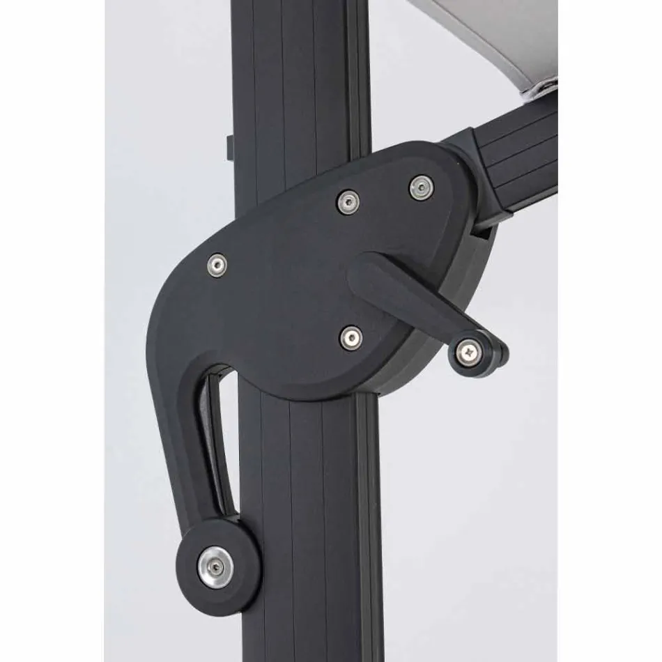 Paraguas de exterior 3x3 con tela gris claro y estructura de antracita - Dalton Viadurini