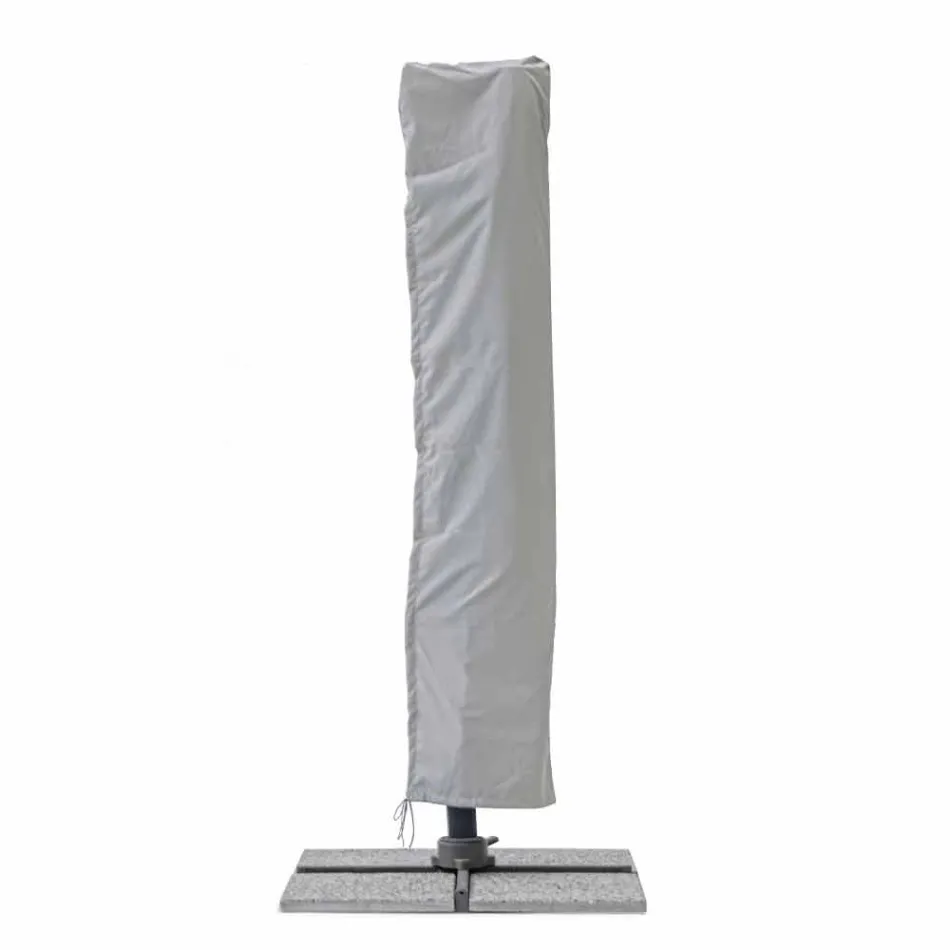 Paraguas de exterior 3x3 con tela gris claro y estructura de antracita - Dalton Viadurini