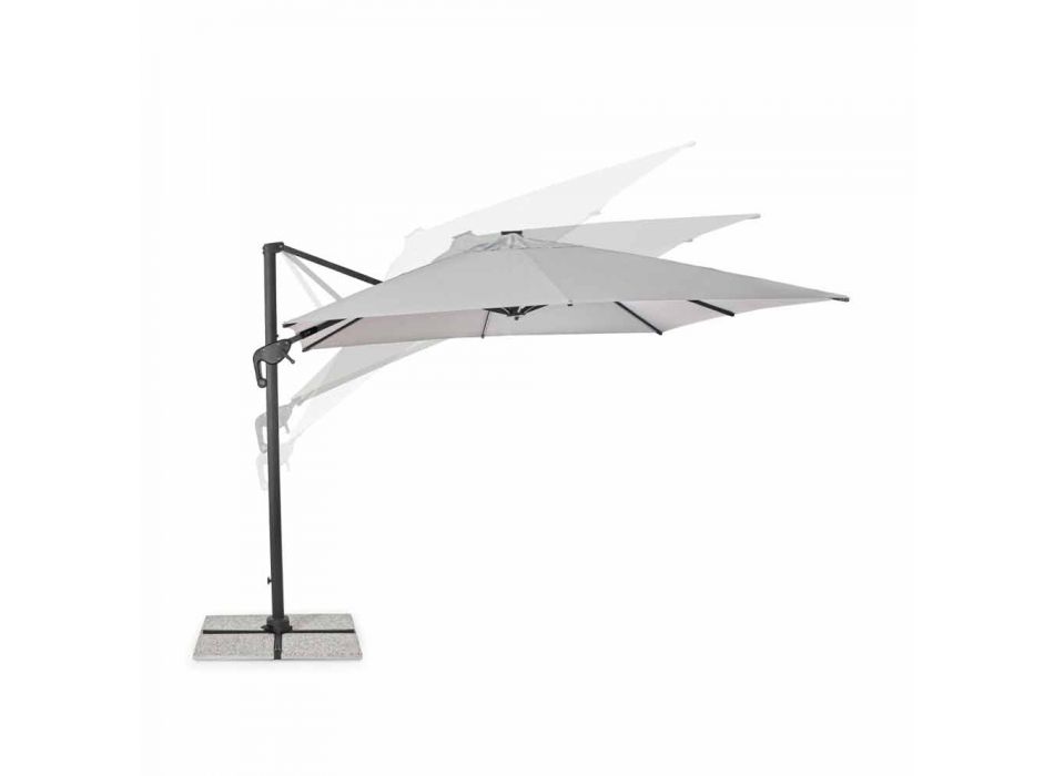Paraguas de exterior 3x3 en poliéster gris y aluminio color antracita - Coby Viadurini