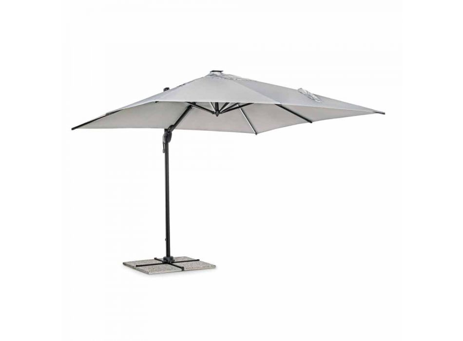 Paraguas de exterior 3x3 en poliéster gris y aluminio color antracita - Coby Viadurini