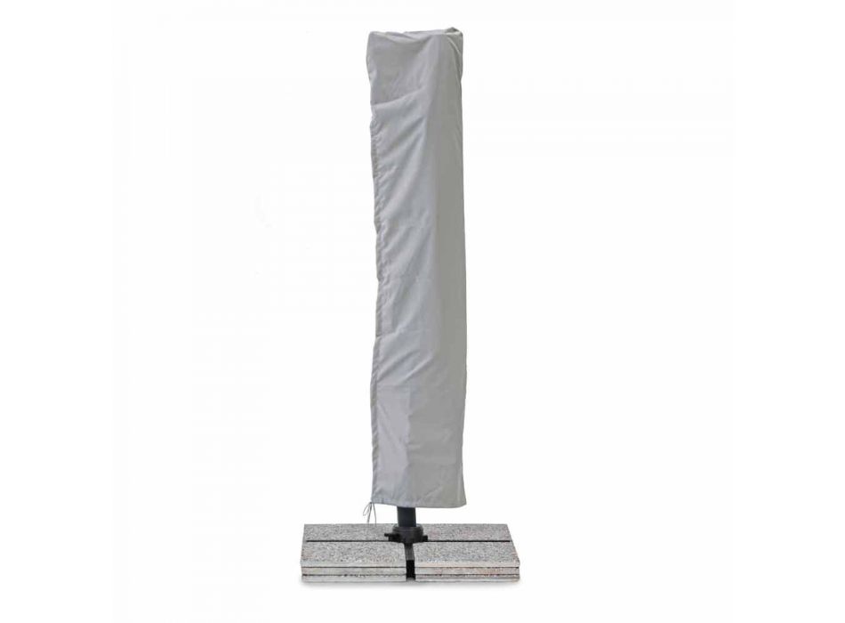 Paraguas de exterior 4x4 en poliéster y aluminio gris claro - Daniel Viadurini