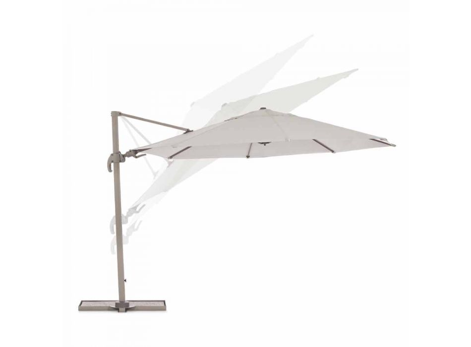 Paraguas exterior 3,5 m de diámetro en poliéster con poste de aluminio - Linfa Viadurini