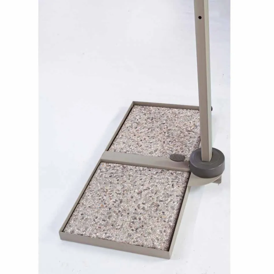 Paraguas exterior 3,5 m de diámetro en poliéster con poste de aluminio - Linfa Viadurini