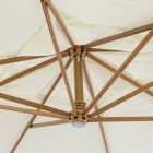 Paraguas de exterior Ecrù de poliéster y madera 3x3, Homemotion - Passmore Viadurini