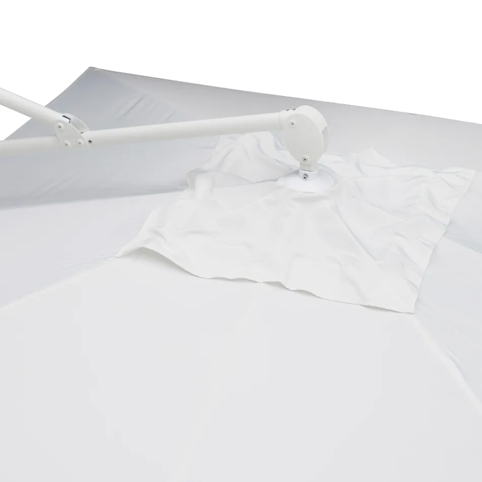 Paraguas de Exterior en Poliéster con Estructura de Aluminio Blanco - Zinica Viadurini