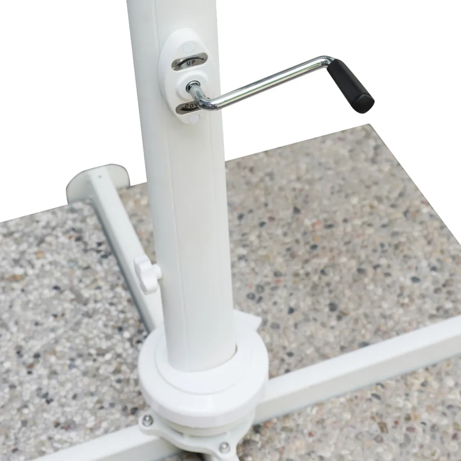 Paraguas de Exterior en Poliéster con Estructura de Aluminio Blanco - Zinica Viadurini