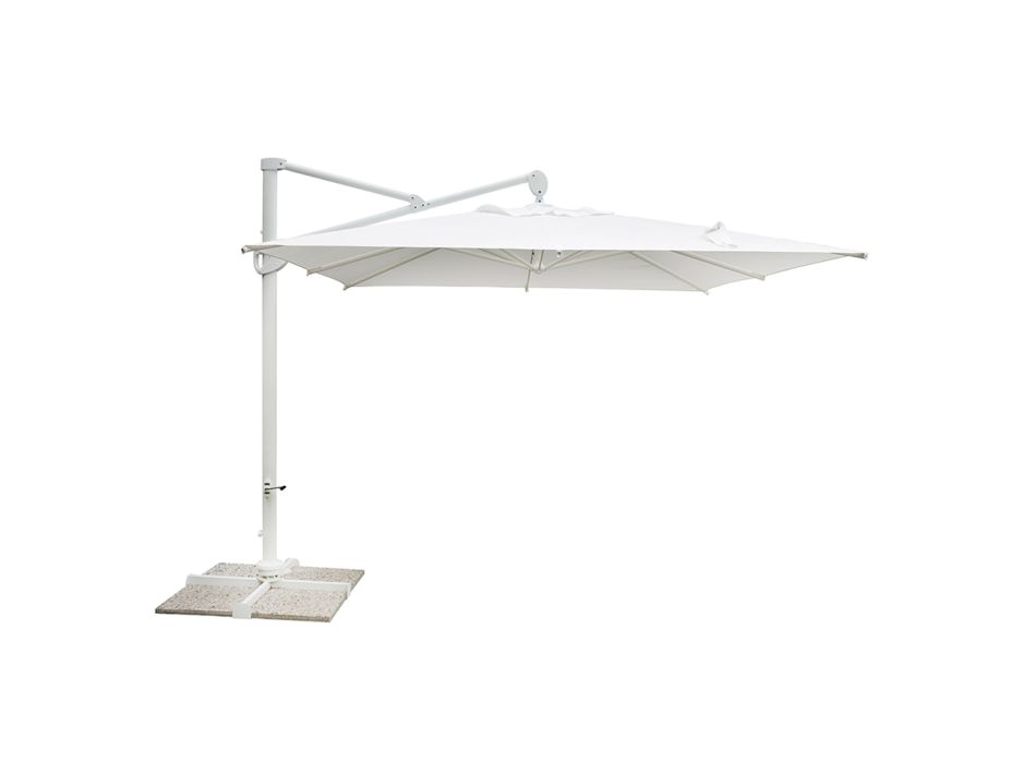 Paraguas de Exterior en Poliéster con Estructura de Aluminio Blanco - Zinica Viadurini