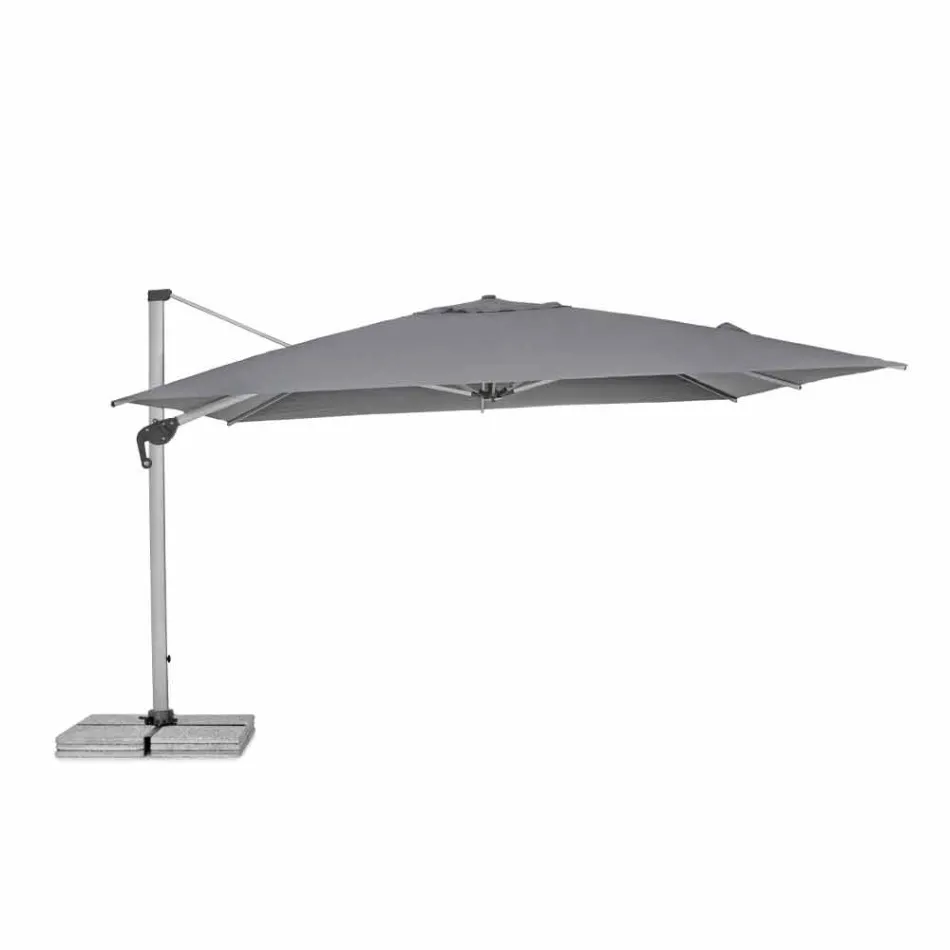 Sombrilla de jardín 4x4 con tela gris oscuro y estructura anodizada - Daniel Viadurini