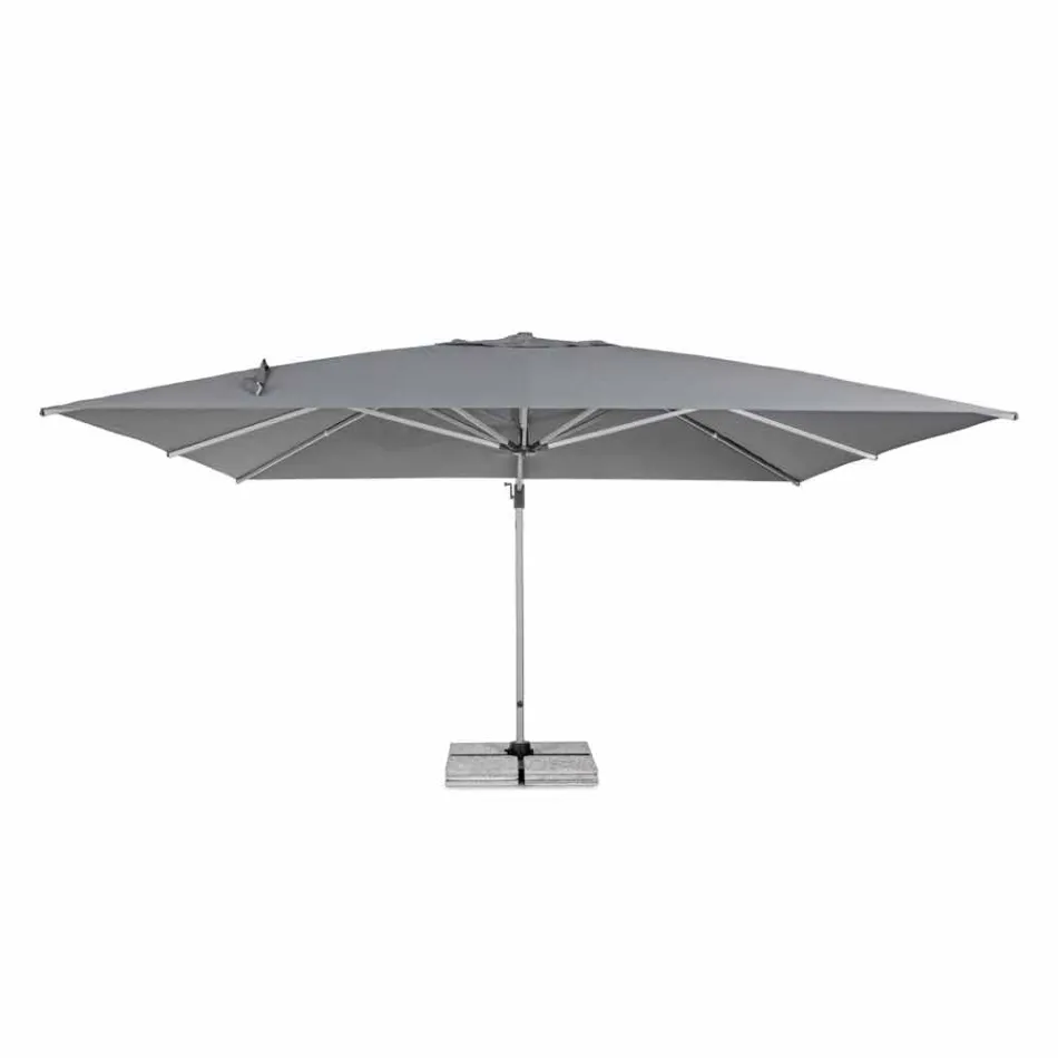 Sombrilla de jardín 4x4 con tela gris oscuro y estructura anodizada - Daniel Viadurini