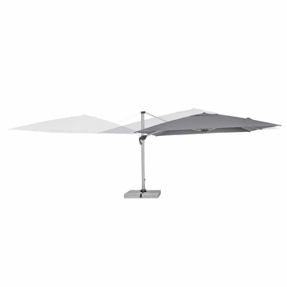 Sombrilla de jardín 4x4 con tela gris oscuro y estructura anodizada - Daniel Viadurini