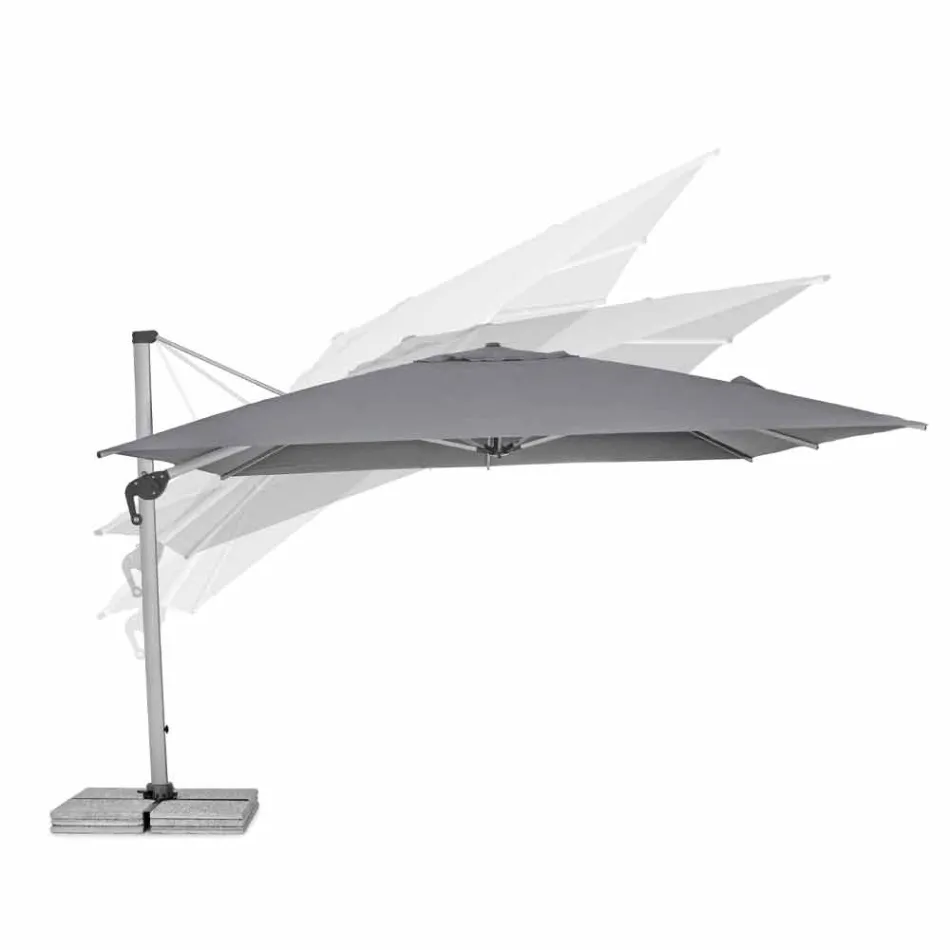 Sombrilla de jardín 4x4 con tela gris oscuro y estructura anodizada - Daniel Viadurini