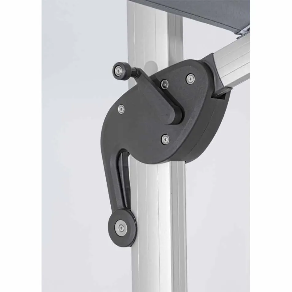 Sombrilla de jardín 4x4 con tela gris oscuro y estructura anodizada - Daniel Viadurini