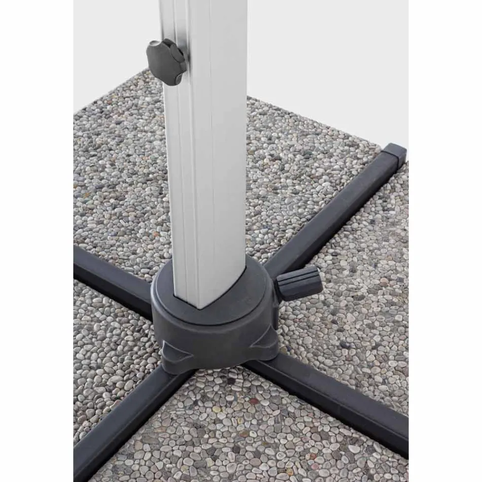 Sombrilla de jardín 4x4 con tela gris oscuro y estructura anodizada - Daniel Viadurini