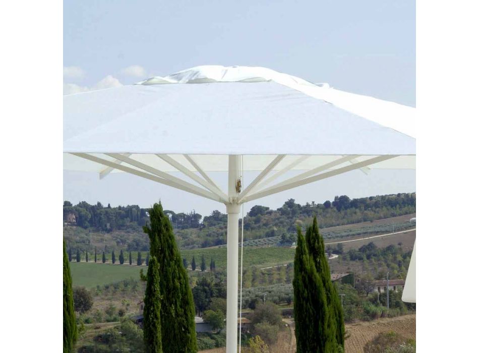 Sombrilla de jardín en tela acrílica y aluminio Made in Italy - Solero Viadurini