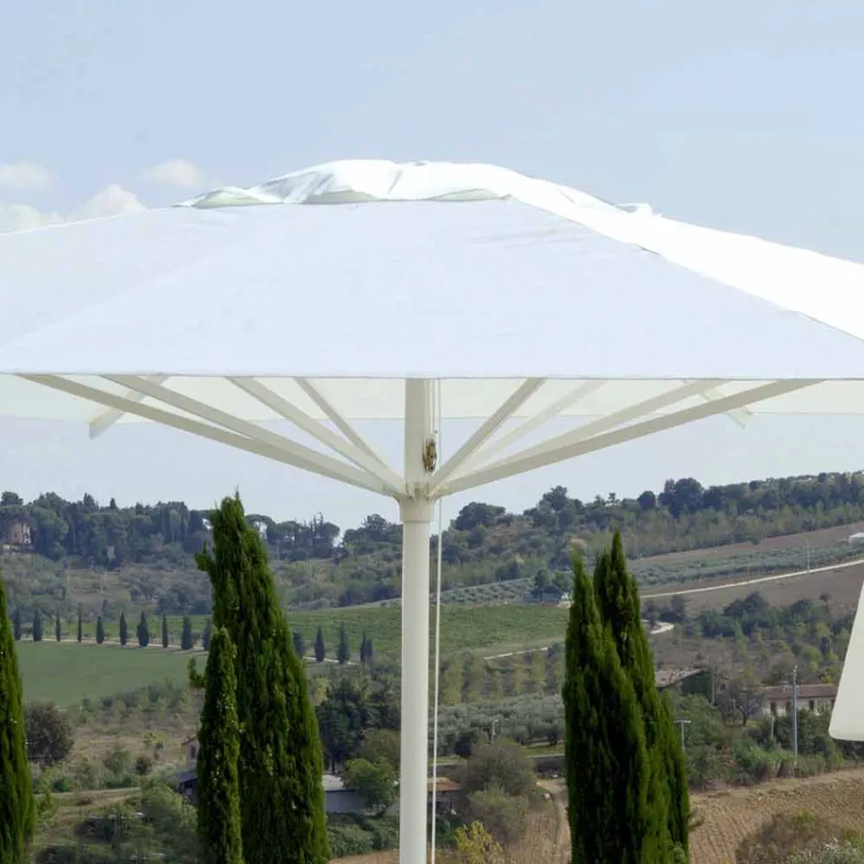 Sombrilla de jardín en tela acrílica y aluminio Made in Italy - Solero Viadurini