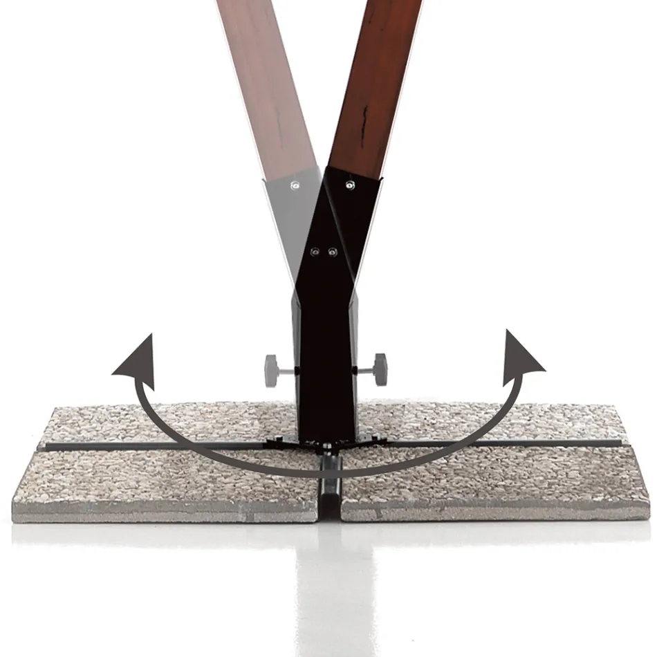 Paraguas de madera maciza con capota de poliéster revestido de PVC - Devoir Viadurini