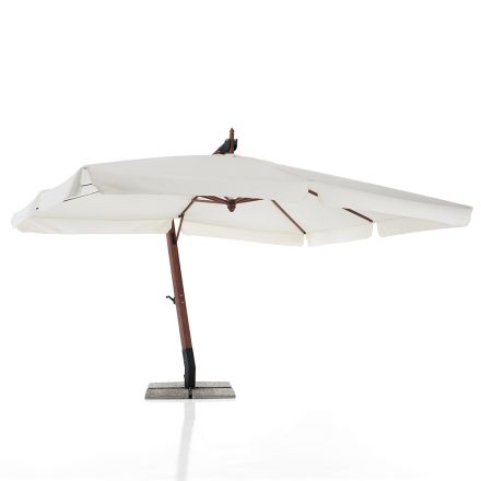 Paraguas de madera maciza con capota de poliéster revestido de PVC - Devoir Viadurini