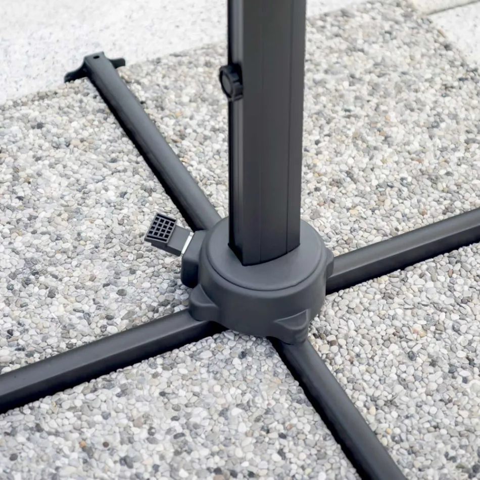 Paraguas de poliéster con mango y mástil lateral - Nexa Viadurini