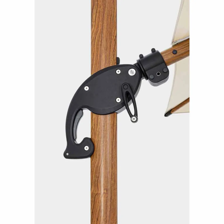 Paraguas de exterior 3x3 en aluminio con tejido de poliéster beige - Leano Viadurini