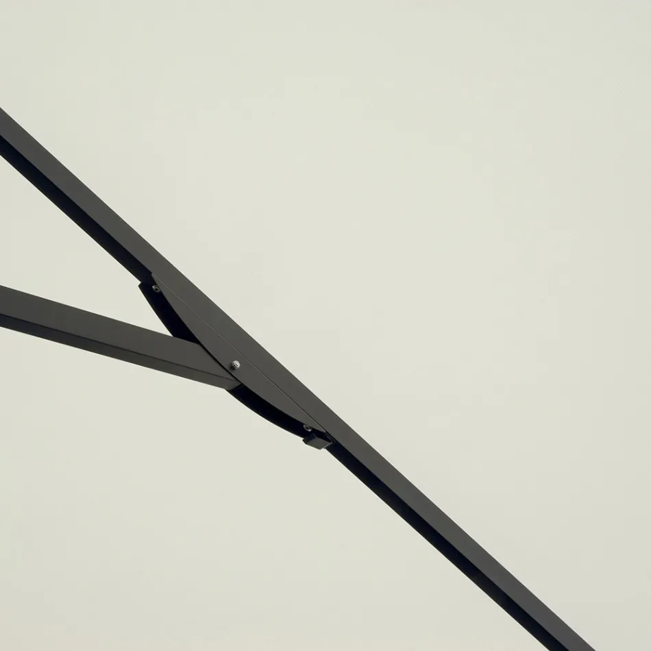 Paraguas cuadrado de 3x3 metros en poliéster recubierto de resina - Arbor Viadurini