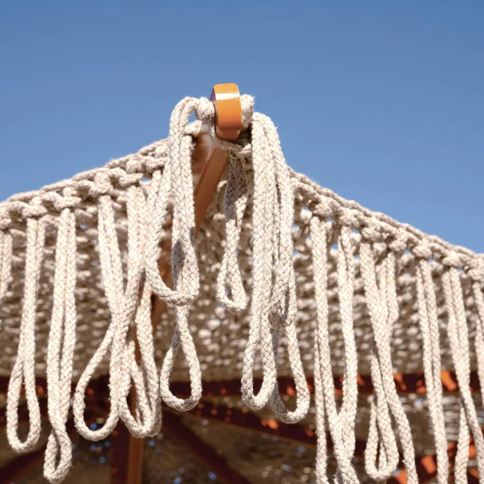 Sombrilla Redonda de Red con Flecos de Ø 2,5 metros - Sol Viadurini