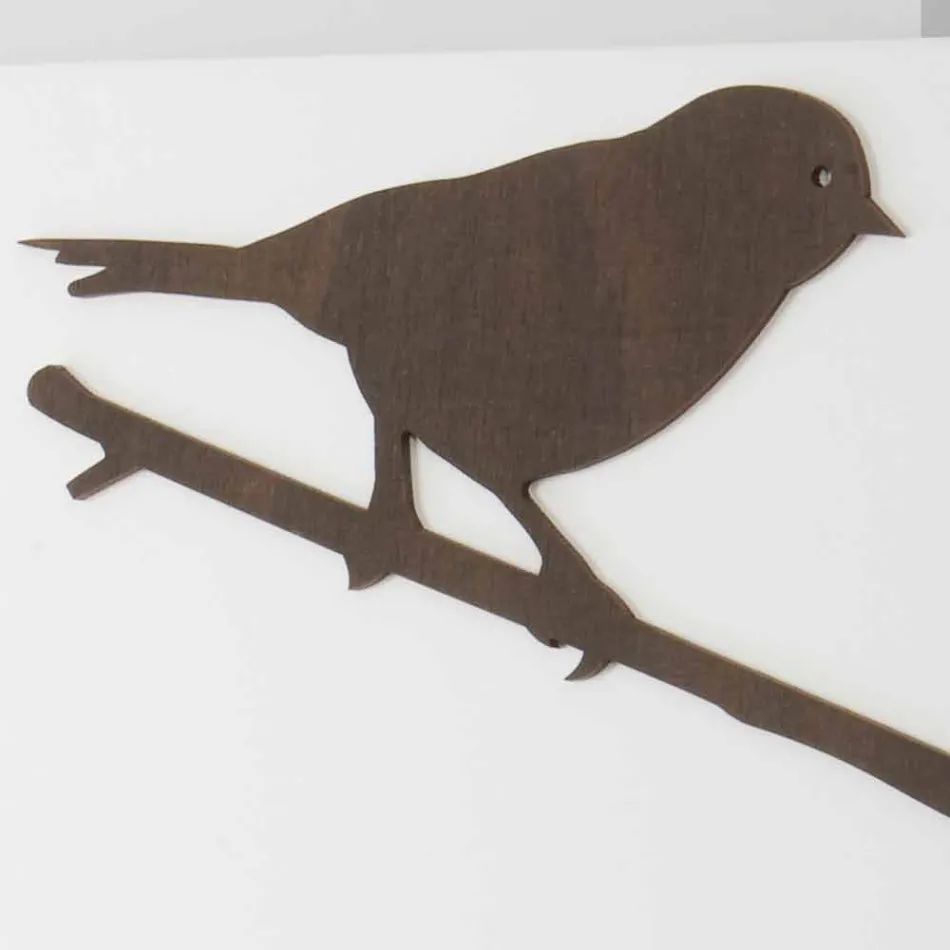 Reloj de pared blanco con decoraciones animales de madera Diseño moderno - Suspenso Viadurini