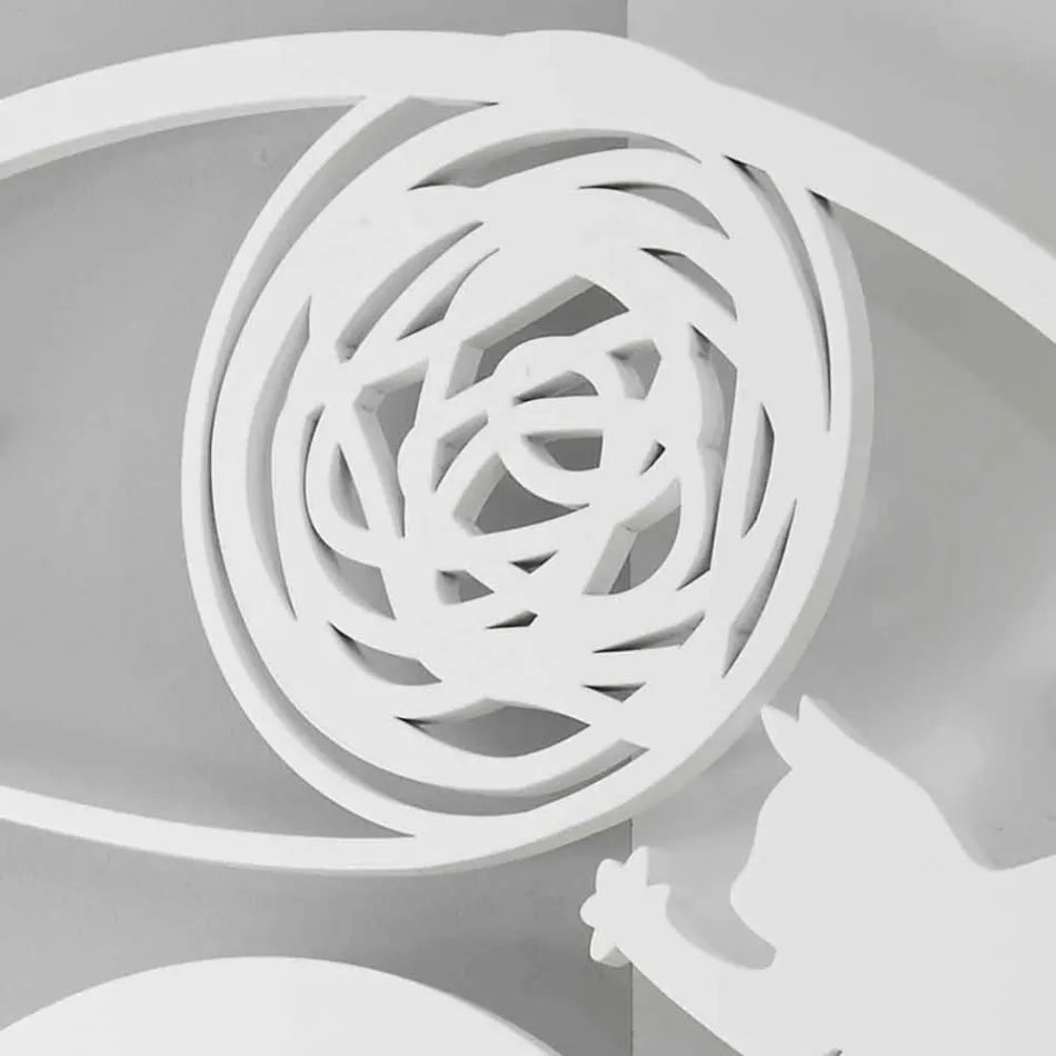 Reloj de pared grande, redondo, moderno y decorado, color - Gato Viadurini