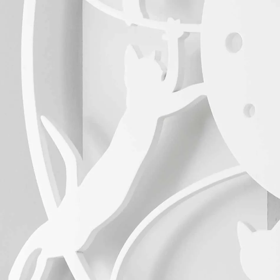 Reloj de pared grande, redondo, moderno y decorado, color - Gato Viadurini