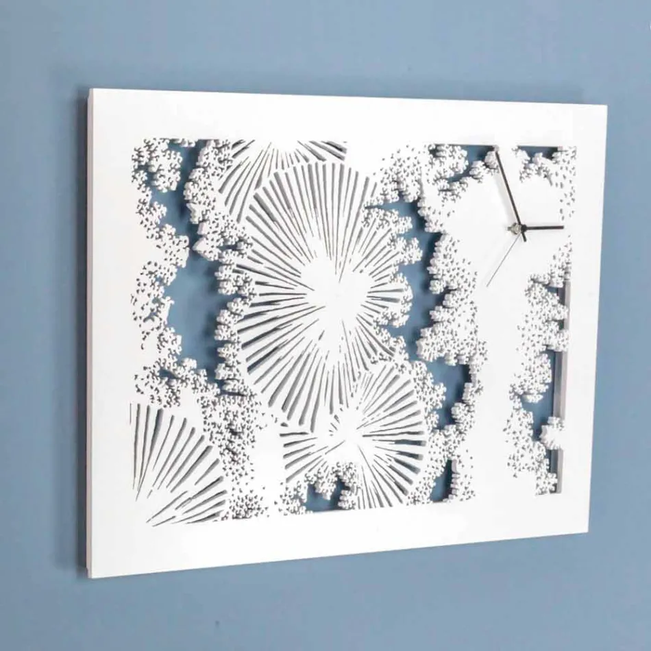 Reloj de pared de diseño en madera blanca o paloma rectangular - Artificio Viadurini