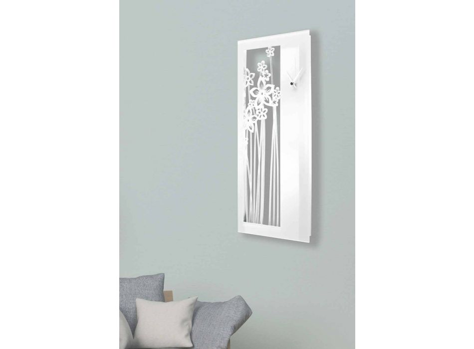 Reloj de pared moderno de diseño rectangular en plexiglás blanco - Elara Viadurini
