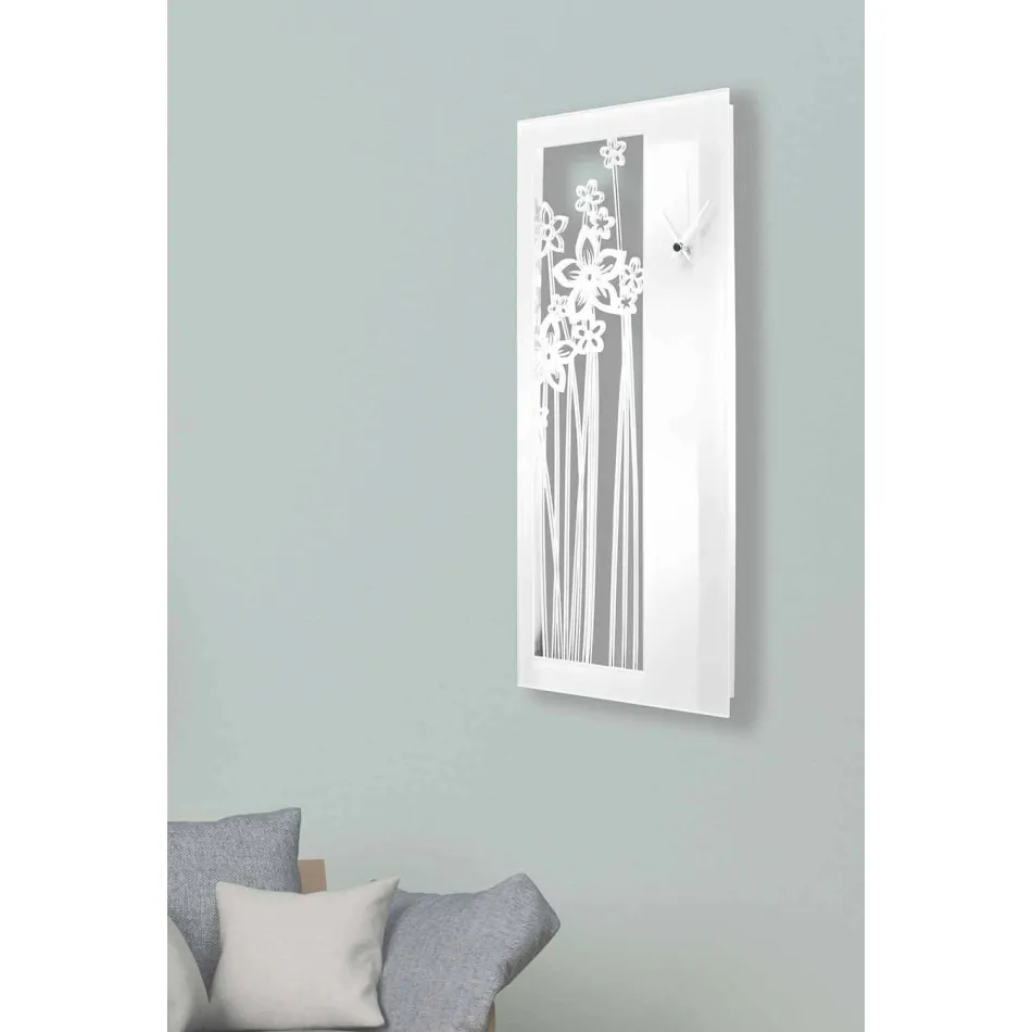 Reloj de pared moderno de diseño rectangular en plexiglás blanco - Elara Viadurini