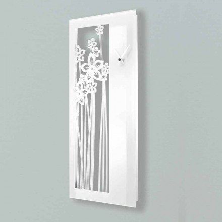 Reloj de pared moderno de diseño rectangular en plexiglás blanco - Elara Viadurini