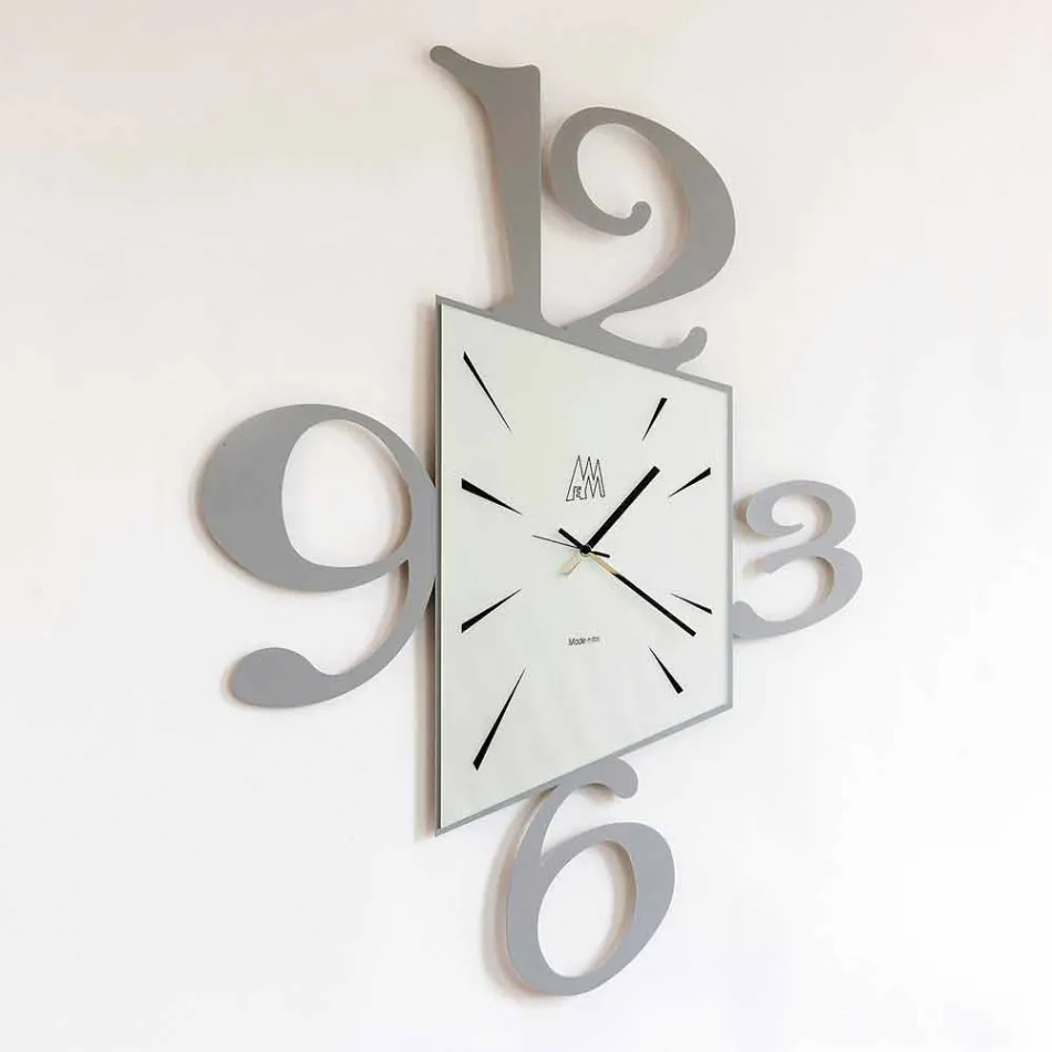 Reloj de pared de diseño en hierro negro o aluminio Made in Italy - Prospi Viadurini